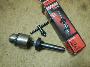 OLDER CRAFTSMAN NO. 2MT SHANK WORK ARBOR AND DRILL CHUCK FOR WOOD LATHE