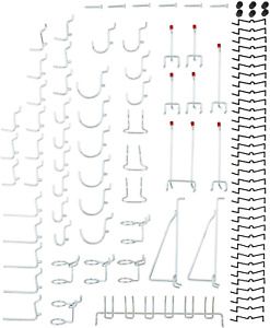 Garage Storage System 51 Piece Peg Board Hook Assortment Kit in Zinc Pegboard