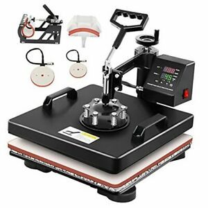 15 x 15 Heat Press Machine 5 In 1 Digital Sublimation for Hat Plate T-shirt