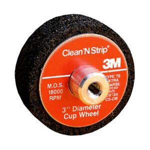 Scotch-Brite(TM) Clean and Strip Cup Wheel, 3 in x 3/8-24 7S XCS, 5 per case