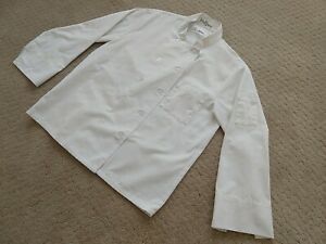 M White Culinary Chefs Coat Pastry University College Jacket Cook Baker Sous