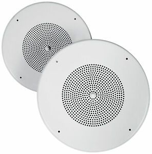 2) Rockville MC80 Metal 8&#034; 70 Volt Commercial Background 70V PA Ceiling Speakers