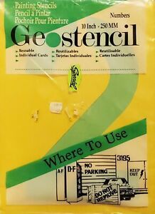 10&#034; / 250mm Geostencil Number Stencils and the cent symbol and the $ symbol