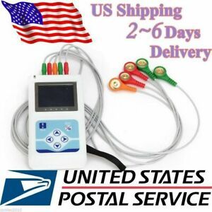 CONTEC 3Channel 24Hour ECG/EKG Holter System Analyzer Recorder Monitor USA Stock