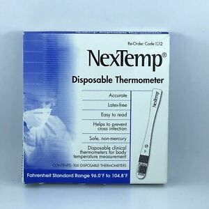 NexTemp Disposable Thermometers / Latex Free / Accurate Easy to Read / 100 Count