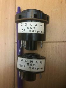 Conar 5AD 110 degree Picture Tube Tester Adapters (2) ONLY w Manuals