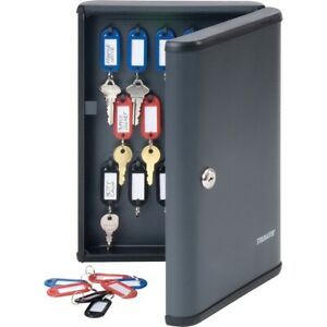 Steelmaster Security Key Cabinet - 8.5&#034; x 2.4&#034; x 11.6&#034; - Key Lock - Charcoal -