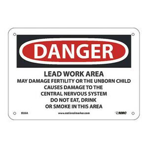 NMC D26A Danger Lead Work Area Sign