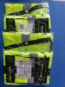LOT OF FOUR BRAND NEW IRONWEAR LIME CLASS 2  MESH FABRIC SAFETY VEST -SIZE 2XL