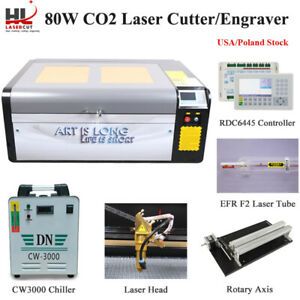 HL1060S 80W CO2 Laser Cutting Machine Engraver with CW3000 Chiller Ruida DSP