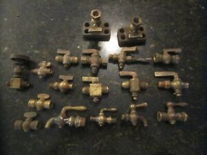Vintage Lot  of 19 Vintage Brass Petcocks For Hit And Miss Steam Engine