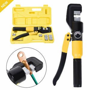 10 Ton Hydraulic Crimper Crimping Tool Wire Battery Cable Hose Lug Terminal