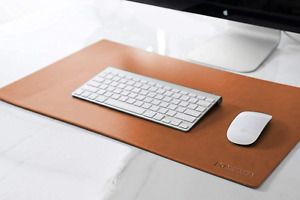 Modeska 24&#034; x 14&#034; Leather Desk Pad - SKIDSTOP Ultra Smooth Executive Blotter and