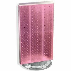 Azar 700513-PNK Pegboard Two-Sided Counter Display Pink Translucent Pegboard