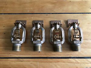 165*F Brass Sprinkler, Rasco Reliable Model G, Horizontal sidewall HSW-1, (4)