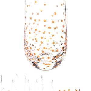 Circleware Stemless Champagne Flutes Set of 4 Party Dining Beverage Drinking ...