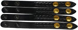 Triple K Belt Keeper Basketweave Brass Hardware 4 Pack, Black, 3/4&#034; (1682-BL-BW-