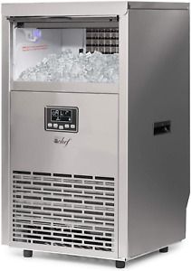 Deco Chef Commercial Ice Maker 99Lb Every 24 Hours 33Lb Storage Capacity Stainle