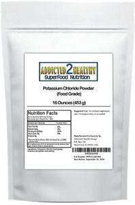 Potassium Chloride Powder (16 Ounces) Food Grade by Addicted 2 Healthy
