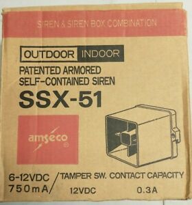 AMSECO SSX-51 Patented Armored Self-Contained Siren 6-12VDC .3A 15W 122dB RH