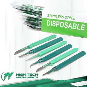 12 Pcs Disposable Scalpels #10#11#12#14#15#16 Tempered Stainless Steel Blades