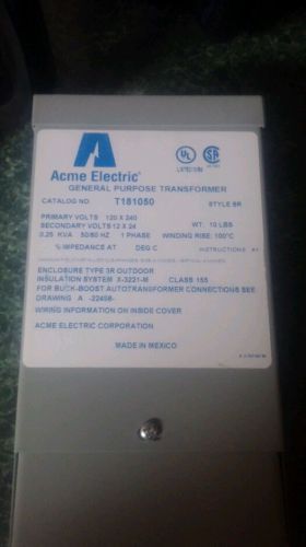 NEW ACME ELECTRIC T253007S GENERAL PURPOSE TRANSFORMER 0.25 KVA 120/240 VOLTS