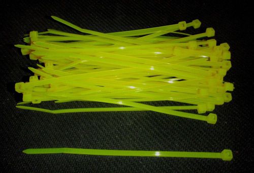 50 pc yellow zip tie wrap strap 4&#034; long x 1/8&#034; wide 3x100mm for sale
