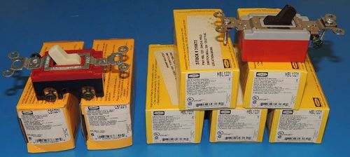 Lot 7 hubbell cs1221 / hbl1221 toggle switch 20a single pole/throw 120-277v for sale