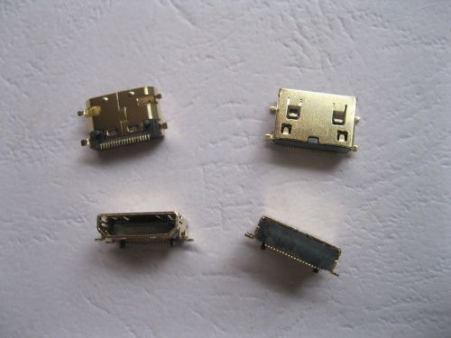 20 pcs Mini 19pin HDMI Female Connector Gold Plated 180° SMT