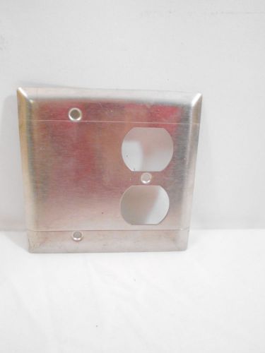 2-Gang Receptacle Switch Cover Wallplates Stainless Steel 4.75 x 4.5 in