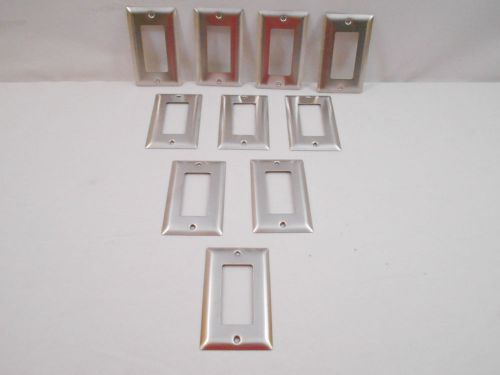 Lot of 10 1-Gang Decora Plus Device Cover Wallplates Stainless Steel 4.75 x 3 in