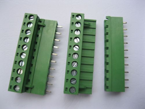 100 pcs 10 pin/way 5.08mm screw terminal block connector green pluggable type for sale