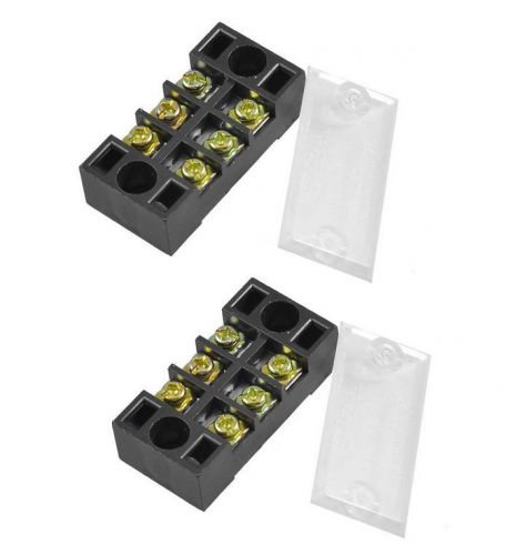 2 pcs dual rows 3 positions 3p terminal blocks barrier 600v 15a for sale