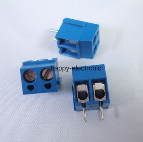 10pcs blue 5.0mm 2 pin screw terminal block connector for sale