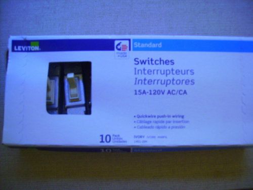 Leviton 10 Pack Ivory Residential Grade AC Quiet Switches Toggle - M01-1451-2IM