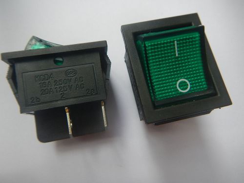 2pcs rocker switch with green light 4 pin on/off 16a/250v,gkcd4 for sale