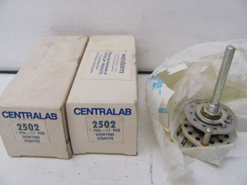 LOT OF 2 CENTRALAB ROTARY SWITCHES CR2502 2502 1 POLE 11 POS NEW(OTHER)