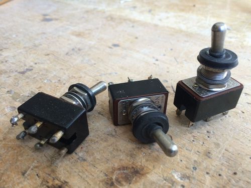 Aircraft Electric Toggle Switch, DPDT, Rubber Seal, LOT of 3 each