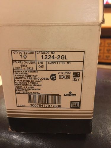 10-leviton 1224-2gl gray 4-way key switcy grounding tamper resistant 20a-120/277 for sale