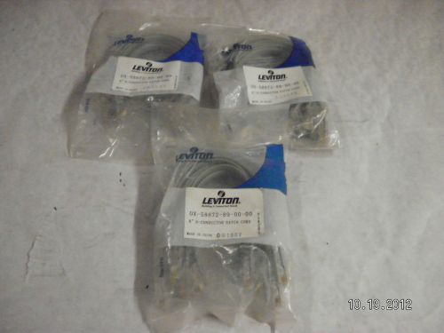 NEW LOT OF 3 Leviton OX-5872-89-00-00 8&#034; 8 Conductor Patch Cord