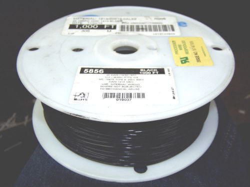Teflon hook up wire 1000 ft spool  black jacket silver plated 20 awg mil-16878