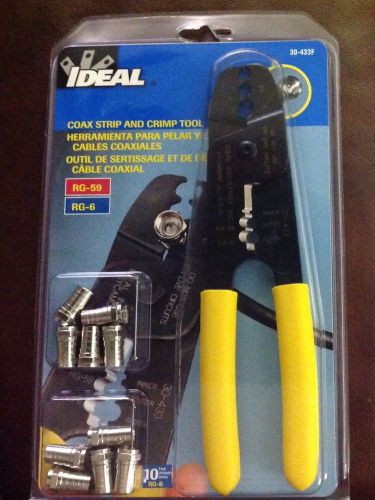 Ideal coax strip and crimp tool 30-433 wire stripper new sealed factory package for sale
