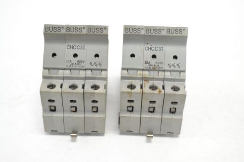 Lot 2 bussmann chcc3i 3p fuse block holder modular 30a amp 600v  b274914 for sale