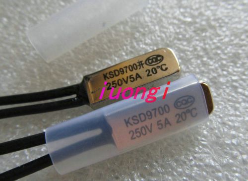 3pcs KSD9700 20?C 250V 5A NO Thermostat Temperature BiMetal Switch Normally open