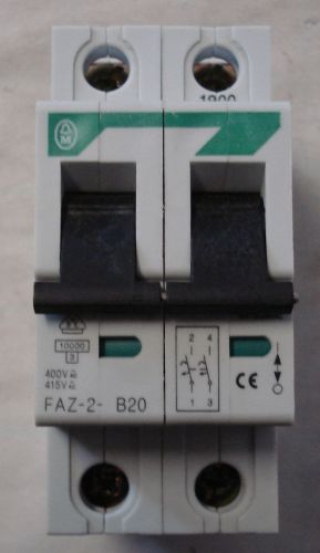 MOELLER FAZ-2-B20 CIRCUIT BREAKER 2-POLE 400VAC