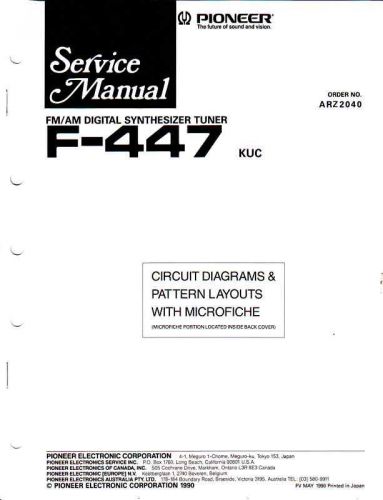 PIONEER Service MANUAL W/microfiche F-447 FREE US SH