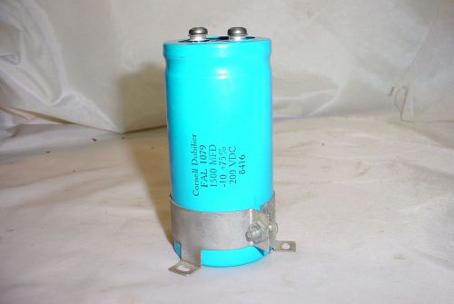 Cornell dubilier 1500mfd uf 200v electrolytic can capacitor w/ bracket for sale