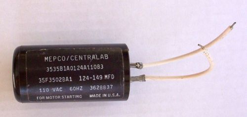 Mepco/Centralab 110 VAC 60 Hz Capacitor 3535B1A0124A110B3  124-149 MFD