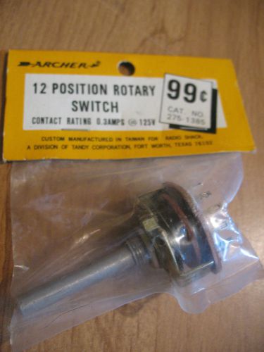 Vintage NOS Archer 275-1385 12 Position Rotary Switch 0.3A @ 125V Solder Termina