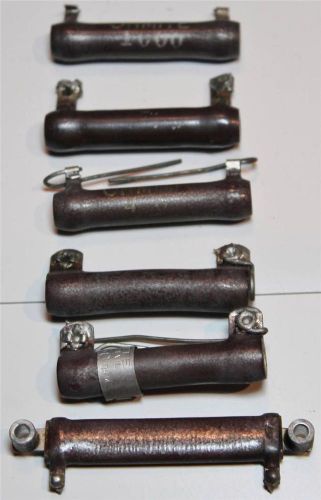 Vintage Electronics Parts Ohmite (5 Enamel Ceramic Tube &amp; 1 Bar) Power Resistors